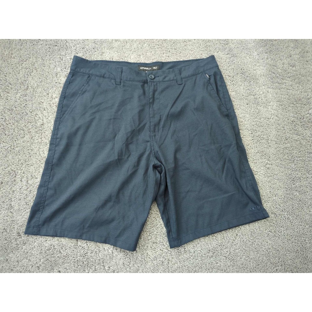 O'neill Shorts Mens 38 Blue Striped Inseam: 10" Stretch Performance Casual